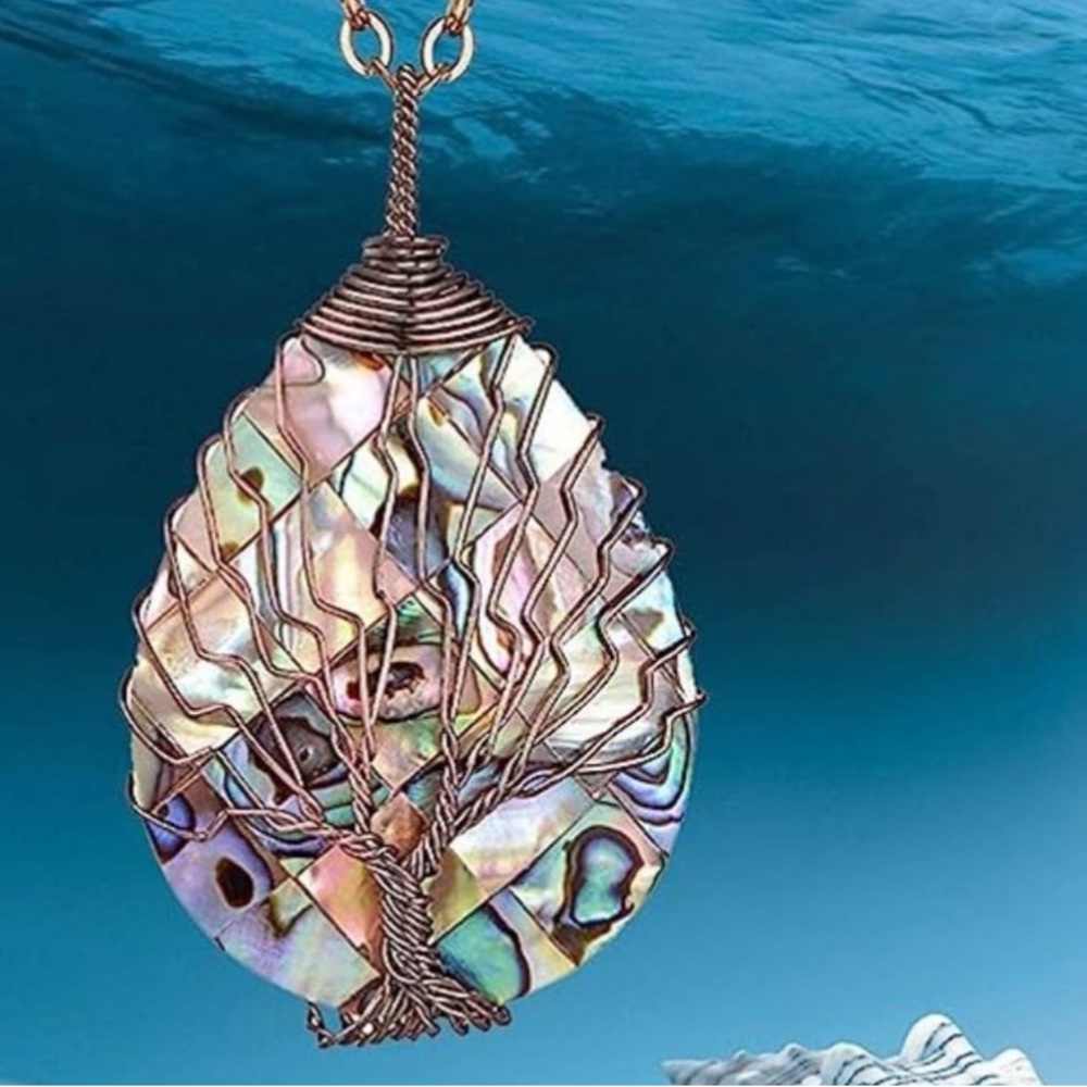 Natural Abalone Shell 🐚 Ocean Tree of Life Necklace